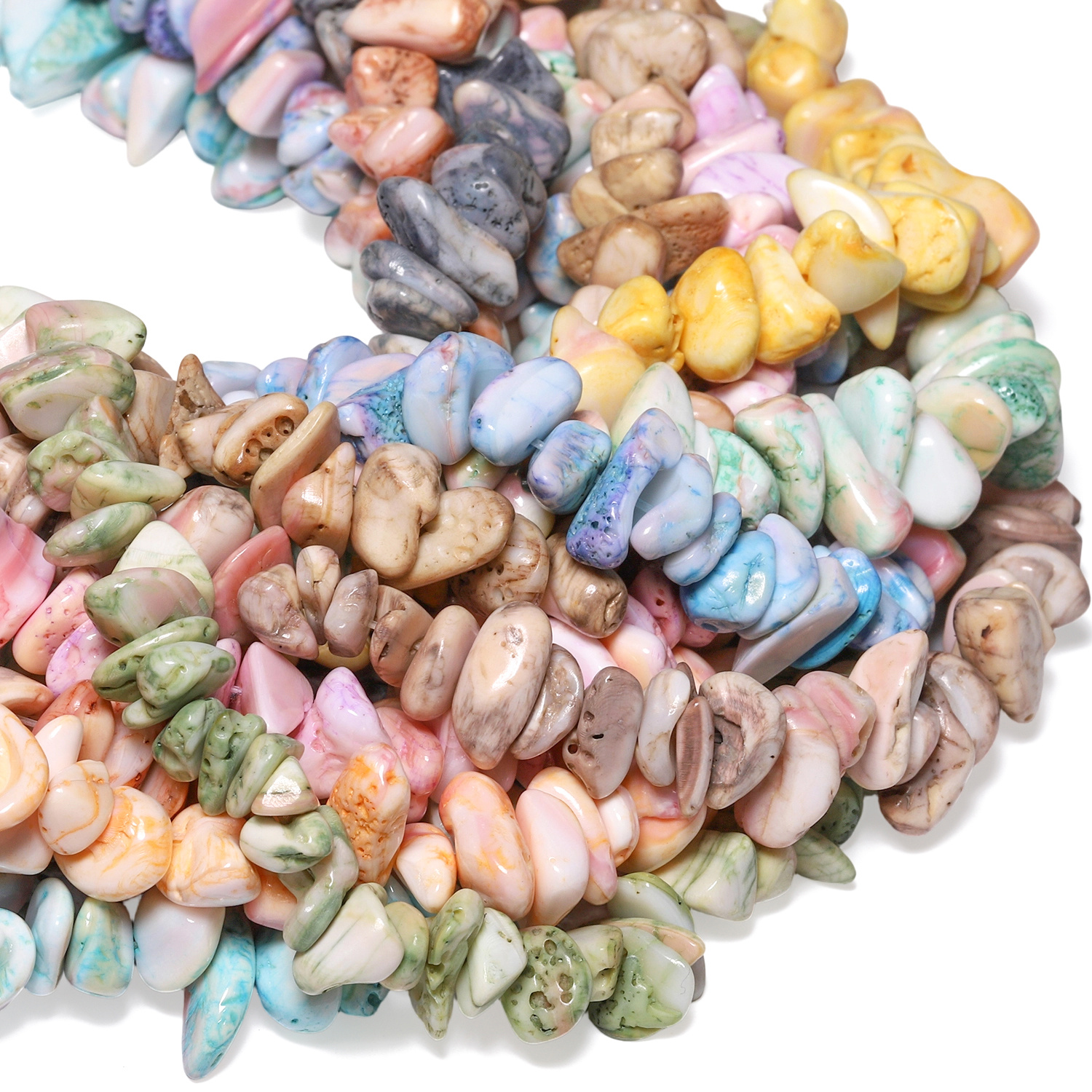 Natural Stone Multicolor Jasper Chip Beads for DIY Jewelry